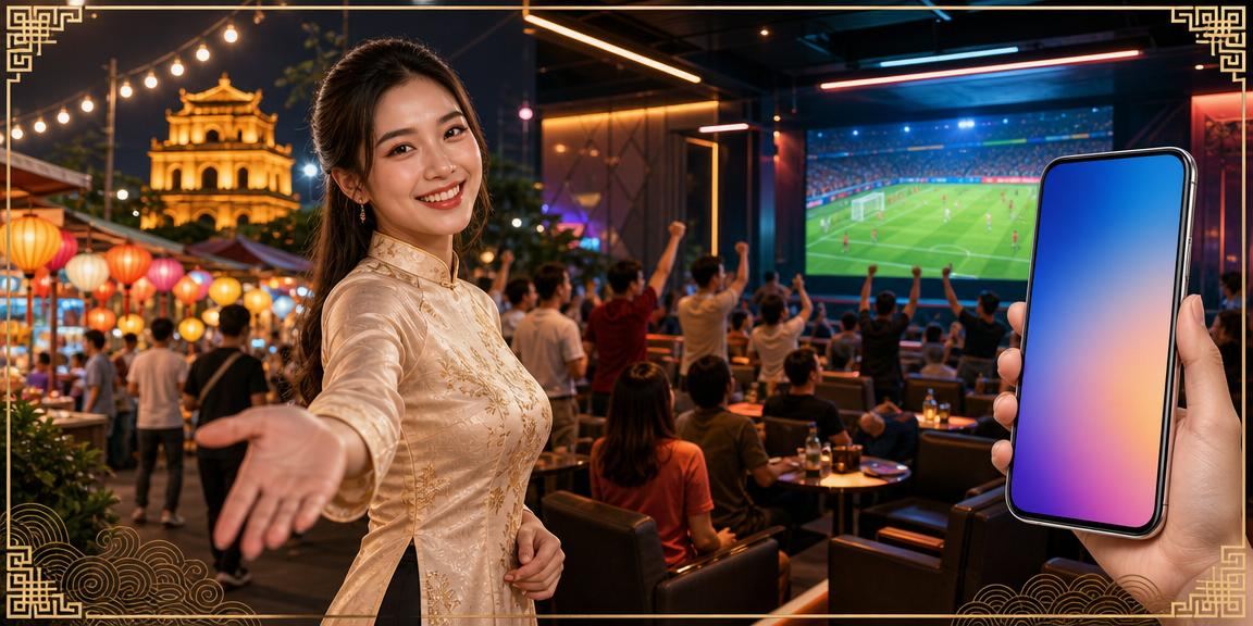 Người dùng truy cập casino trực tuyến trên điện thoại tại chợ đêm Hà Nội